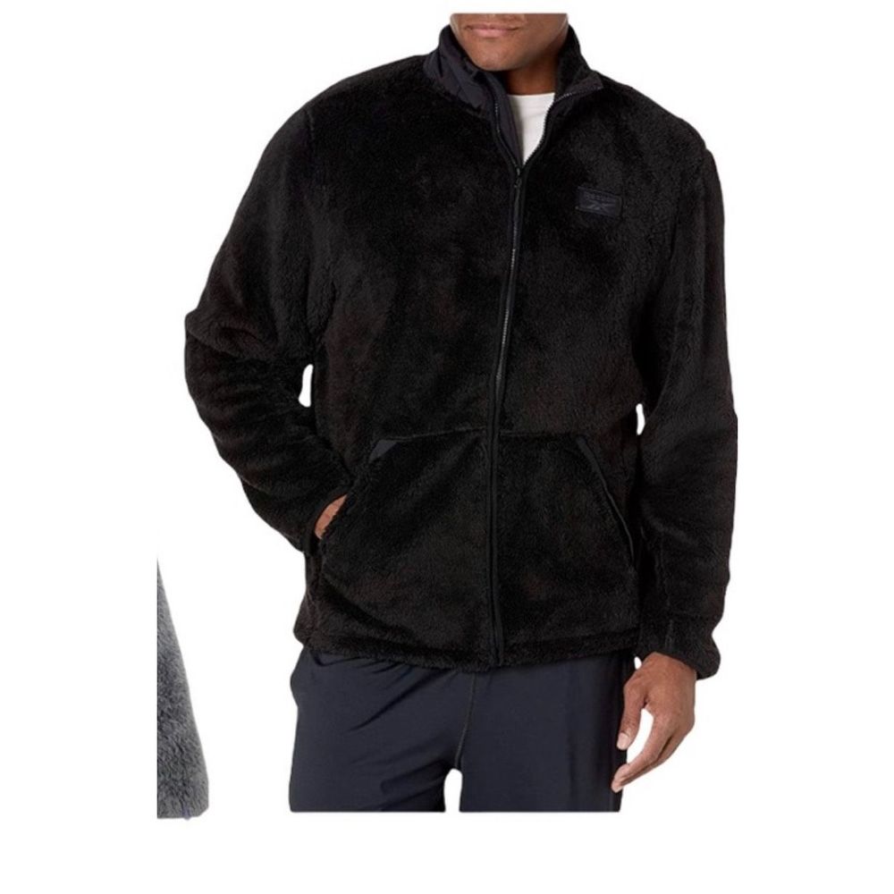 Reebok Zipper Sherpa Jacker -Black Men’s Size Large